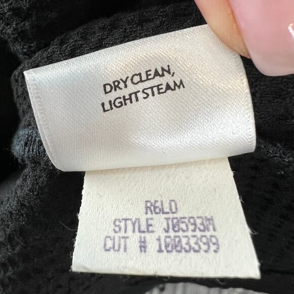 EILEEN FISHER Black Dottie Luck Cotton Open Front Cardigan Blazer Sweater S M? - Picture 7 of 7